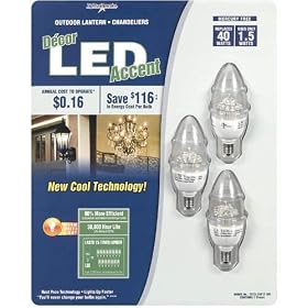 3-Pack Lights of America 40 watt replacement LED Torpedo Lights (Small base)