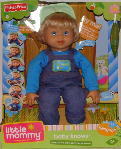 Childrens Toyshop  Toys : Fisher Price BOY Little Mommy Baby Knows Interactive Doll