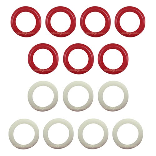 Large Rubber Rings for Bumper Pool Table: 7 Red and 7 White