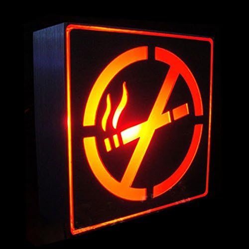 TeiLei Exquisite Aluminum Box Energy-saving LED Sign Light, Indicator Exit/Welcome/Wifi/No Smoking/Toilet LED Sign Decorative Lighting for Home/Office/Store/Cafe (No Smoking)