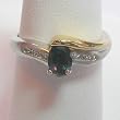 14K Two-Tone Gold Genuine Alexandrite and Diamond Ring