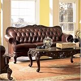 Victoria Leather Sofa By Coaster Furniture With Silver Shipping