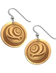 14K Yellow Gold Northwest Coast Native American Moon Earrings . Made in USA.