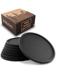 Kitchen: #1 Best Drink Coasters by Barvivo - Danish Design & Quality. Eco-Friendly Coaster Set of 8 - Love it or Return it! Top Grade Silicone Ensure a Great Table Grib. Ideal for any Occasion & Drinks. - BARVIVO