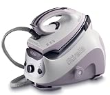 DeLonghi Delux Ironing and Steaming Station, Features a Steam Regulator that Adjusts Emission for Different Fabrics and Steam Ready Indicator Lights, Patented Dual Material Soleplate Provides Durability and Extra Smooth Gliding, Even Steams Drapes with Ea
