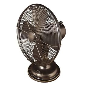 Click here to buy Century Table Fan - Amber Bronze (12") by Hunter.