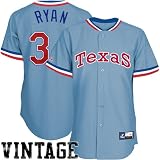 MLB Nolan Ryan Texas Rangers 1975-1982 Adult Short Sleeve Synthetic Replica Jersey