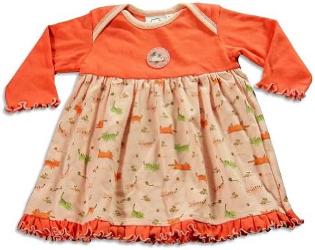 Cloud Mine - Little Girls Long Sleeve Baby Doll Dress, Coral, Light Pink 21532-2T