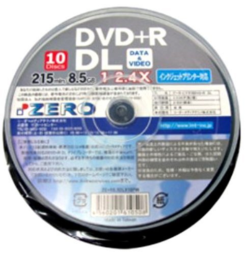 ZERO DVD+R DL�i2�w�^�C�v�j 2.4�{�� 10�� �v�����^�u�� ZE+R8.5DLX10PW