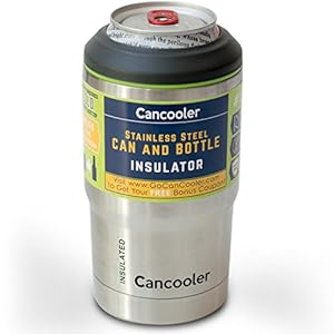 NEW 2016 Can Cooler - BEST Coozie Keeps Beer Ice Cold - Double Wall Vacuum Insulated Stainless Steel Colster - Fits Standard 12 oz Cans and Bottles