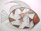 Large Open Work Angel Fish Wall Hanging Metal Sculpture