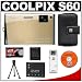 Nikon Coolpix S60 10 Megapixel Digital Camera (Platinum Bronze) with 5x Optical Zoom + EN-EL10 Battery + Leather Case + Accessory Kit