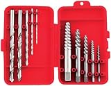 Vermont American 21829 Spiral Flute Screw Extractor and Drill Bit Set, Red, 10-Piece