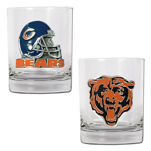 NFL Chicago Bears Two Piece Rocks Glass Set - Primary & Helmet Logo