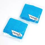 1 pair of COSMOS Light Blue cotton sports basketball wristband / sweatband wrist sweat band/brace
