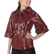 Mossimo® Black: Faux-Leather 3/4-Sleeve Trench Coat - Red