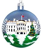 Famous Places Collection Washington DC White House - Hand Painted Glass Ball Ornament