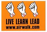 Airwalk Shoes Live Learn Lead Skateboard Sticker for Snowboard Skateboard BMX in Orange