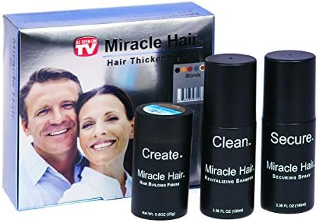 Miracle Hair 75-Day Kit: Natural Hair Building Fibers with Securing Spray and Revitalizing Shampoo for Instantly Thicker Looking Hair! Dark Brown