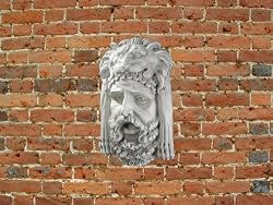 Hercules bust statue with lion headdress wall sculpture