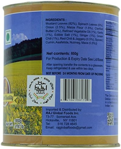 Desi Flavors Canned Indian Vegetable Curries 3 Value Pack (Sarson Ka Saag)