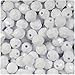 BEADTIN White Opaque 10mm Faceted Round Craft Beads (210pc)