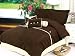 7Pcs King Chocolate Oxford Micro Suede Duvet Bedding Set