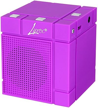 Lyrix MIXX Wireless Bluetooth Speaker for Universal Smartphones, Samsung, Apple, Android - Retail Packaging - Purple