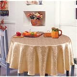 Art for the Table, Damask Polyester Table Protector Tablecloth, 60 Round, Blue by Jed Mart