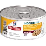 Hill's Science Diet Adult Indoor Cat Savory Chicken Entree Minced Cat Food, 5.5-Ounce Can, 24-Pack