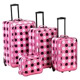 Rockland 4 Piece Luggage Set - Pink