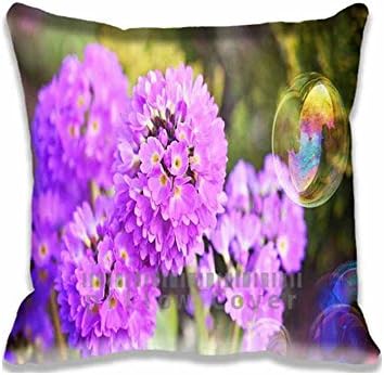 Seasons Chair Pillow Covers Home Sweet Design Flowers and Soap Bubbles Decorative Photo Pillowcase for Couples , Special Spring Cushion Cotton Cases