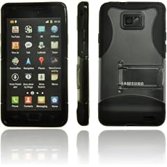 Alternate Cases - TPU Protector Silikon Schutzh�lle Case Cover H�lle Etui Tasche mit St�nder f�r Samsung Galaxy S2 / II - Samsung GT- i9100 - Black Edition / Schwarz