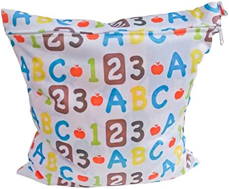HAQILA NPDH01 Baby Printing Waterproof Washable Single Zipper Diaper Bags,W11.02xH14.17IN,Alphabet ABC