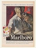 1959 Marlboro Cigarette Orchestra Conductor Tattoo Man Smoking Print Ad (45423)