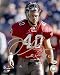 Mike Alstott Autographed/Hand Signed Buccaneers 8x10 Photo red jersey with helmet over head