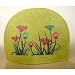 Fibres of Life - Green Silk-Screened Tea Cozy - Flowers