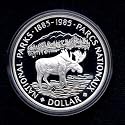 Canada National Parks Moose Silver $1 Coin 1985 Canadian Mint