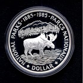 Canada National Parks Moose Silver $1 Coin 1985 Canadian Mint