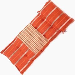 12-teiliges Set: 6 Polsterauflagen + 6 Bambus Platzsets in orange
