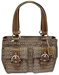 COACH SIGNATURE KHAKI/DOE SOHO POCKET TOTE PURSE NEW