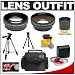 2x Digital Telephoto Professional Series Lens (58mm) + 0.45x Digital Wide Angle Macro Professional Series Lens (58mm) + 3 Piece Digital Camera Filter Kit + Adapter Tube + Deluxe Padded Carrying Case + Compact Digital Travel Tripod for Canon Powershot S2 I