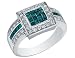 White and Blue Diamond Cocktail Ring 1 Carat (ctw) in 14K White Gold