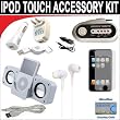 10 pc. Accessory kit for iPod Touch 7/16/32GB. Includes White portable stereo speaker w/cable 3-in-1 iPod charging kit (1000mAH) Car FM Transmitter w/power cable White Mini soft Earbuds Reusable Pre-Cut Screen Protector and a DBROTH Microfiber Cleaning Cloth