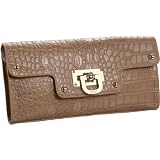 DKNY Croc-Embossed Leather Clutch