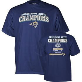 St. Louis Rams -Navy- Super Bowl XXXIV Champions Commemorative T-Shirt