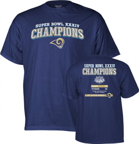 Buy St. Louis Rams -Navy- Super Bowl XXXIV Champions Commemorative T-Shirt