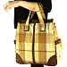Tartan Plaid Large Big Handbag Tote Shoulder Bag Beige with Multi-Colors
