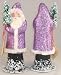 Lavender Santa with Purple Glitter Coat and Tree Ino Schaller Paper Mache
