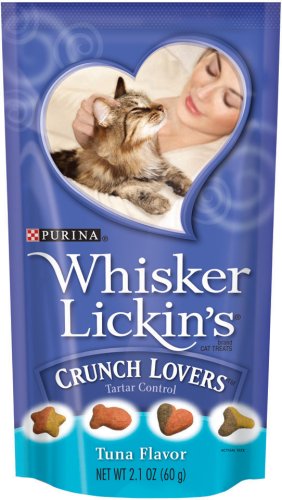 Whisker Lickins Crunch Lovers Cat Treats Tuna Flavor, 2.1-Ounce Pouches (Pack of 20)
